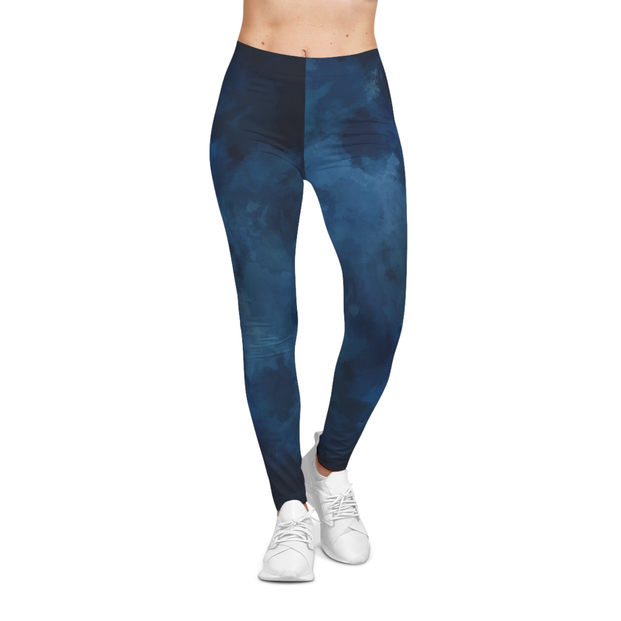 Blue Abstract Women's Casual Leggings - Comfortable & Stylish Activewear